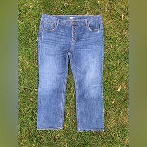 •OLD NAVY•Flare Ankle Style•Button Front•Cropped Denim•Size 16•